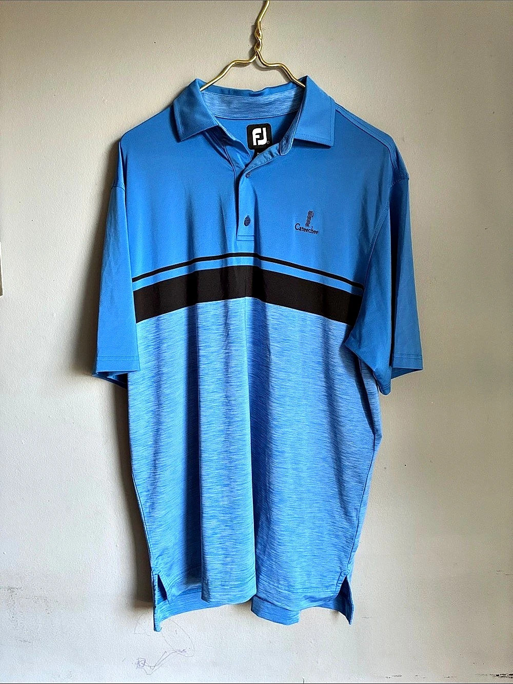 FootJoy Men's Color Block Polo Blue & Black Size XL
